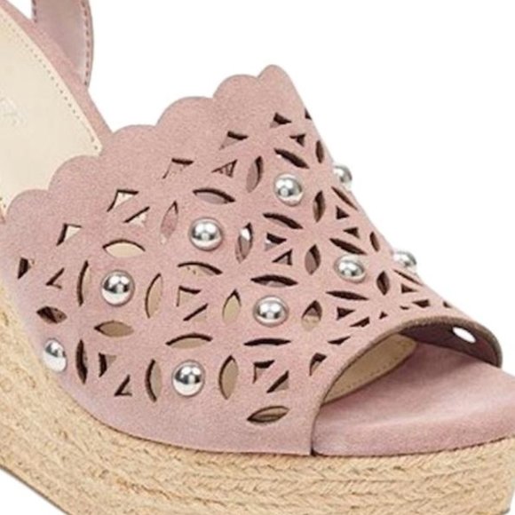 Marc Fisher Pink Hata Suede Cutout Studded Sandal - Picture 6 of 15